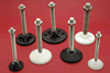 Adjustable feet with stainless steel stem and plastic base